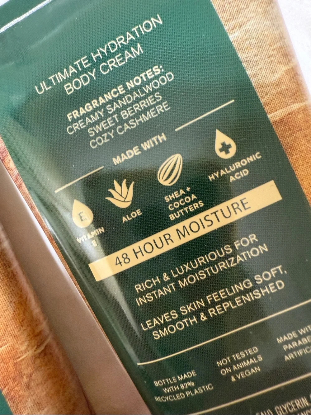 Bath & Body Works Sunrise Woods Body Cream - Green and Gold